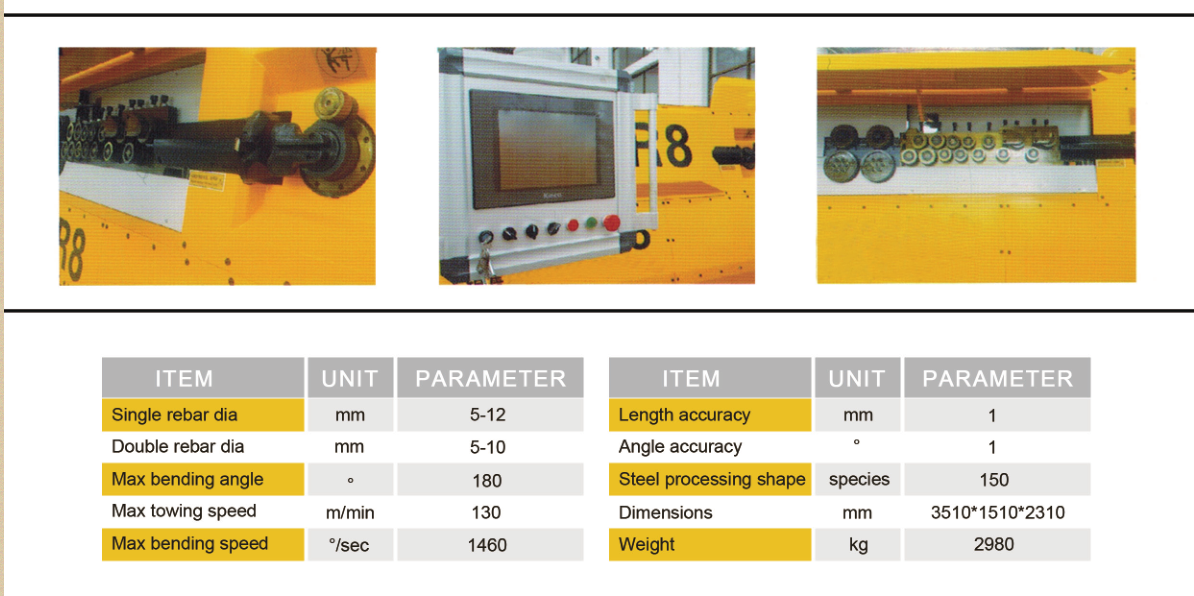 r8 stirrup bending machine 